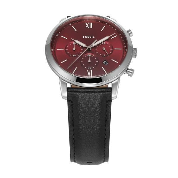 Fossil Neutra FS6016 Chronograph Burgundy Analog Black Leather