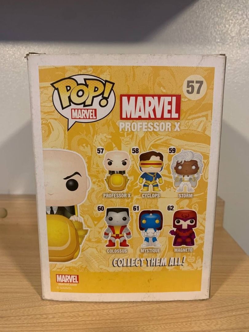 Funko Pop: Marvel - Professor X #57 vaulted (Category: Designer & Blind Box Toys) located in Quezon City. Submitted by notliese (Listing ID 1275752403, Image 2). Description: Funko Pop: Marvel - Professor X #57 vaulted - box is dirty and shows signs of age (bought 2015 pa), has creases as well, see pics - guaranteed authentic - will include free protector - please check all photos carefully to make sure condition and contents meet your expectatio