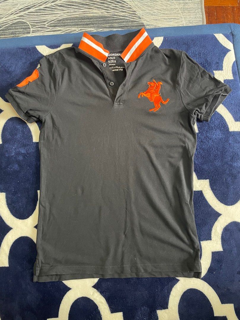 Giordano Polo Shirt Black Orange Men s Fashion Tops Sets