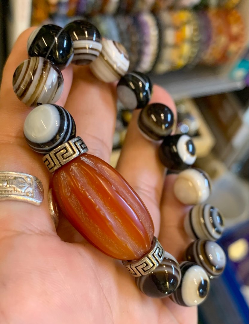 Goat Eye Dzi Agate Bracelet Hobbies Toys Memorabilia