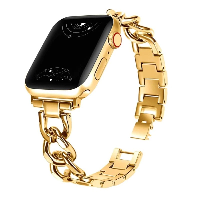 Real gold band top for apple watch
