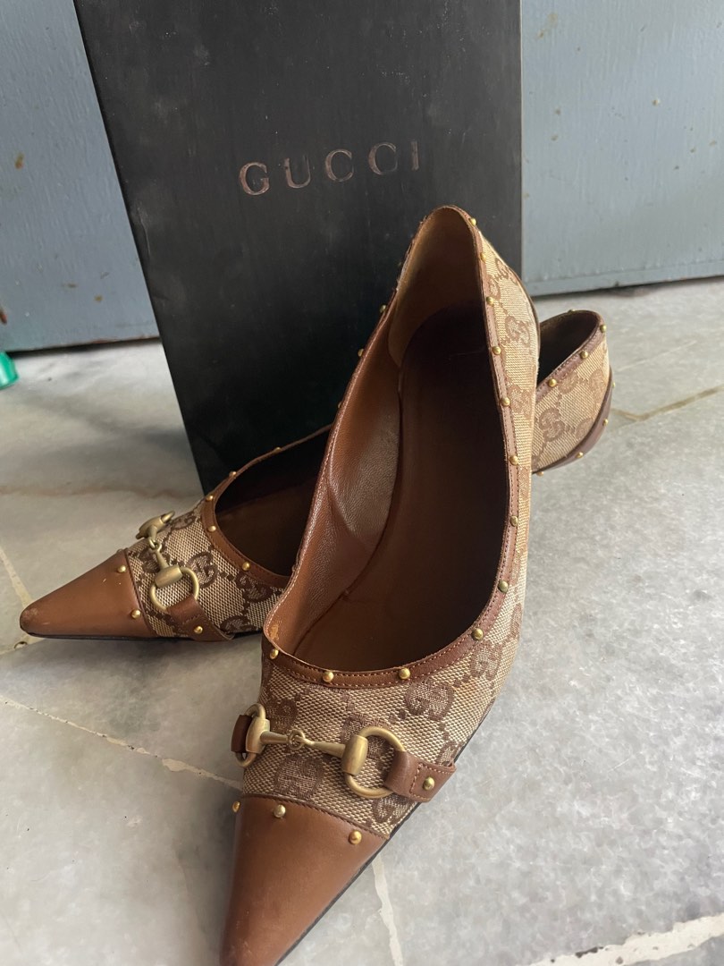 Gucci Beige Kitten Heels