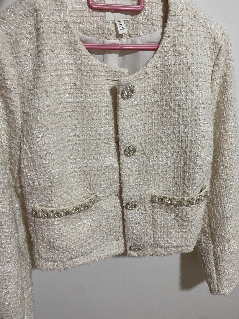H&M Pearl Tweed Jacket, Women's Fashion, Coats, Jackets and