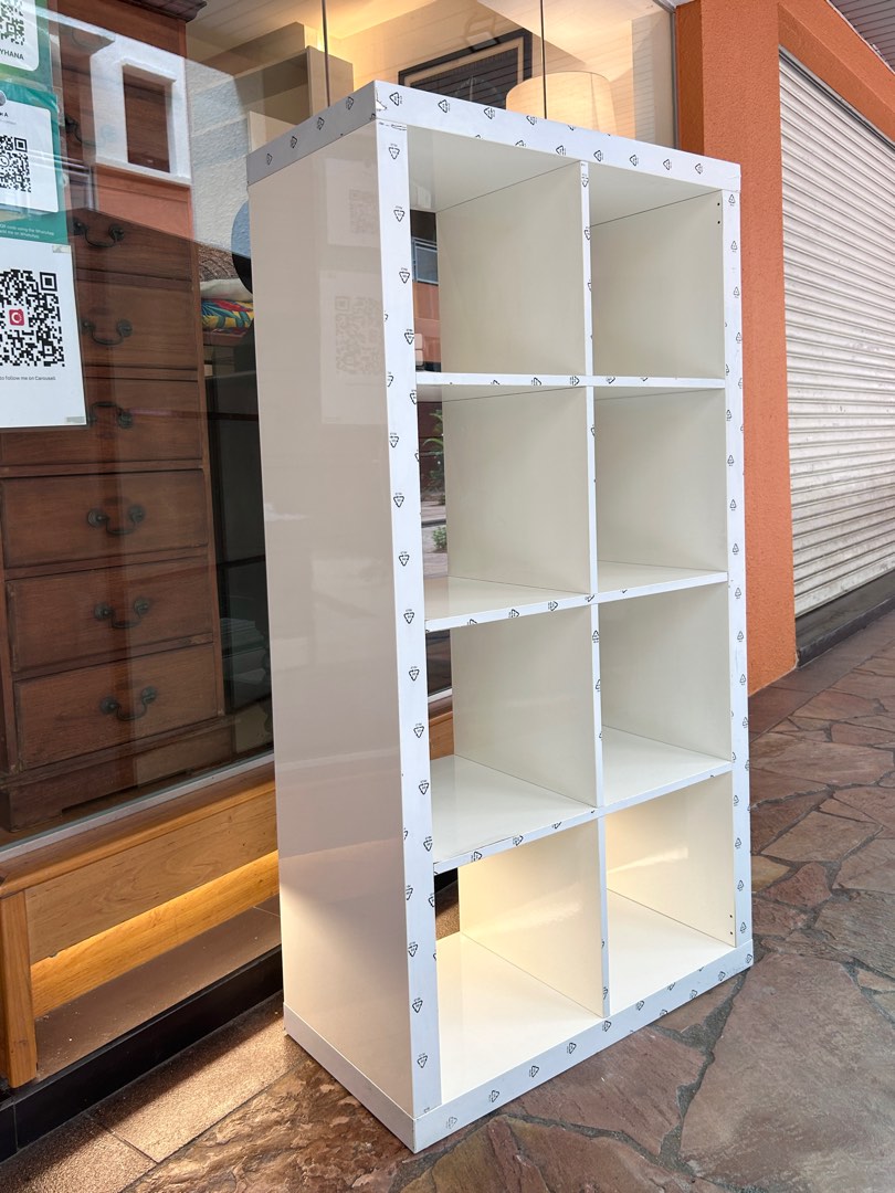 Ikea kallax bookcase shelving unit display shop high gloss