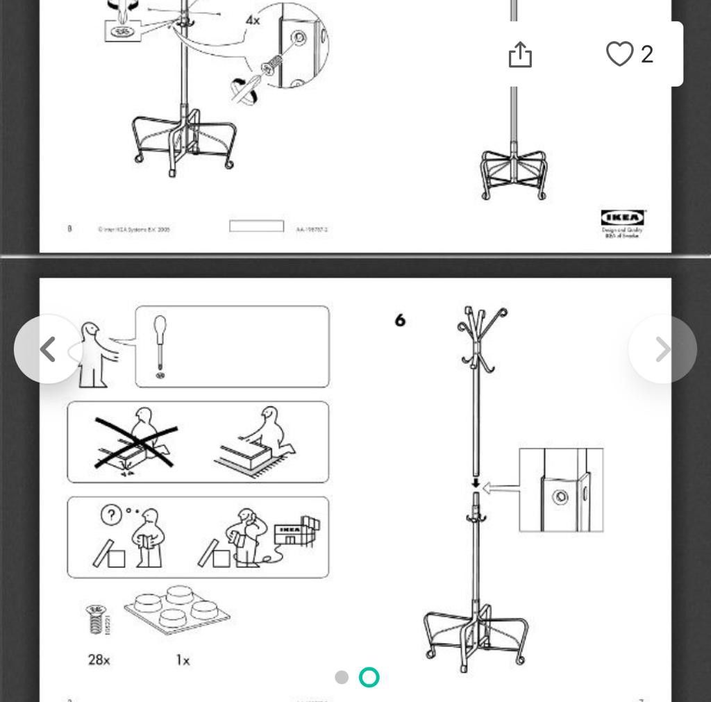 Ikea Portis coat/hat rack black, Furniture & Home Living, Furniture