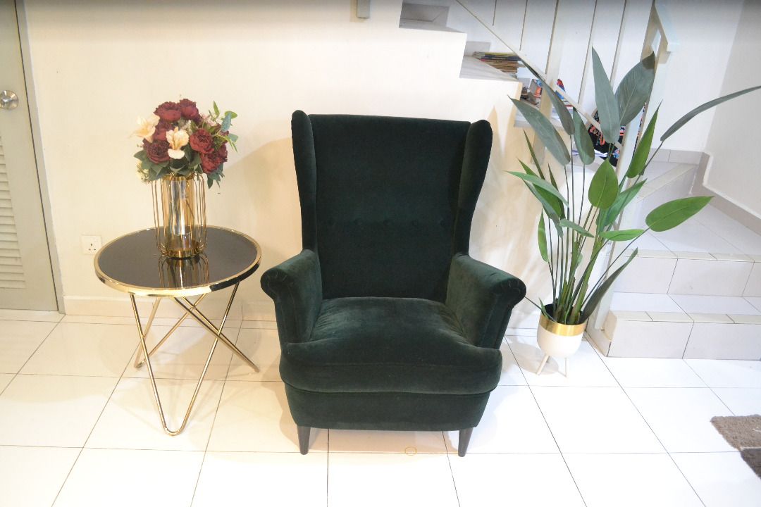 Ikea green best sale wingback chair