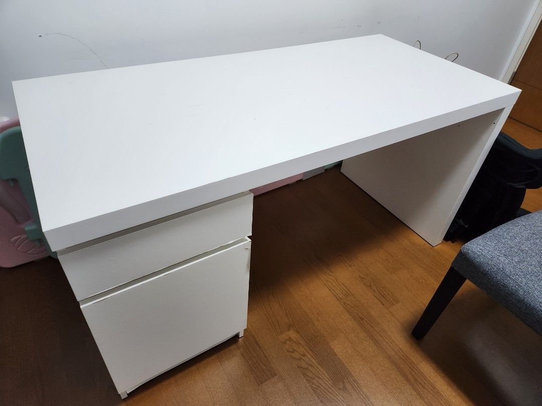 Ikea Study Table Malm white Furniture Home Living Furniture