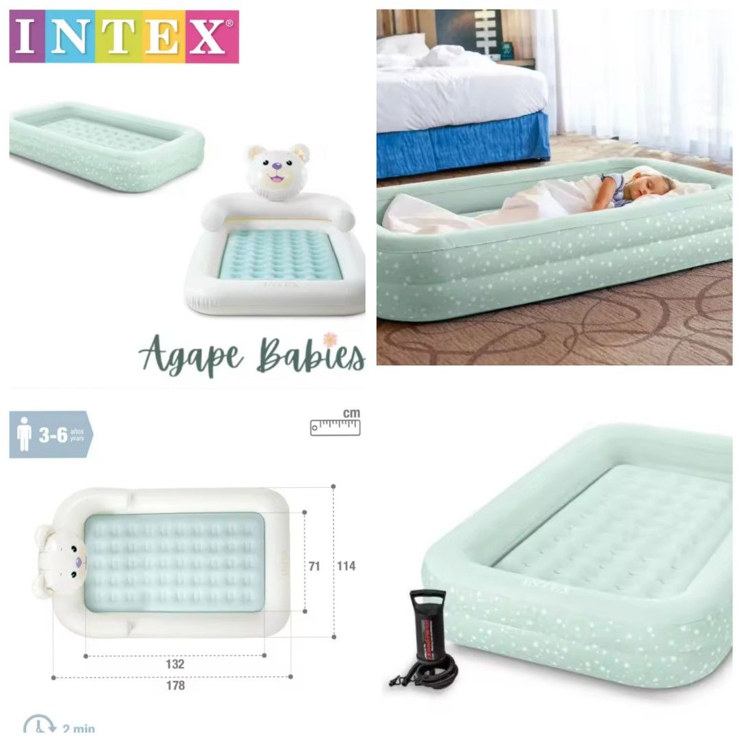 Intex Children Inflatable Travel Bed Babies Kids Baby Nursery