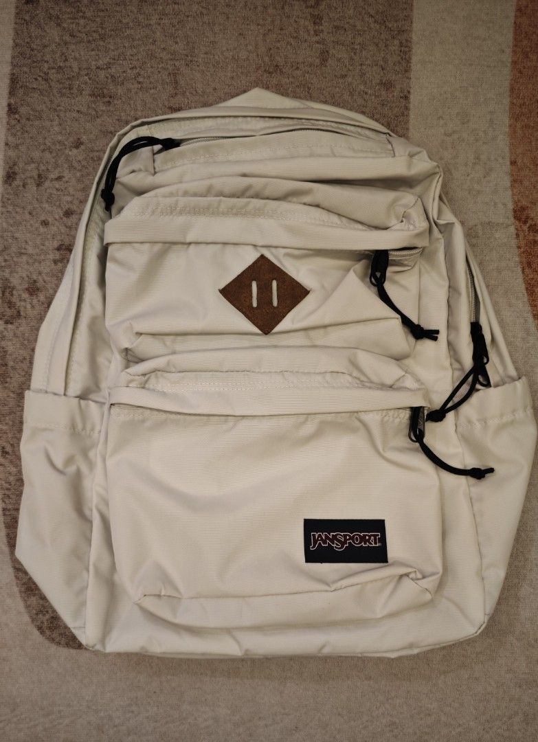 Jansport double break backpack - off white / oyster mushroom, Women's ...