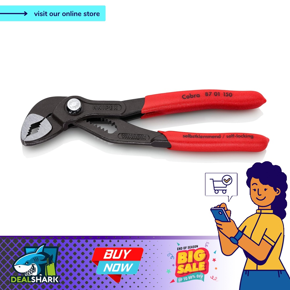 KNIPEX Tools 87 01 150, 6-Inch Cobra Pliers