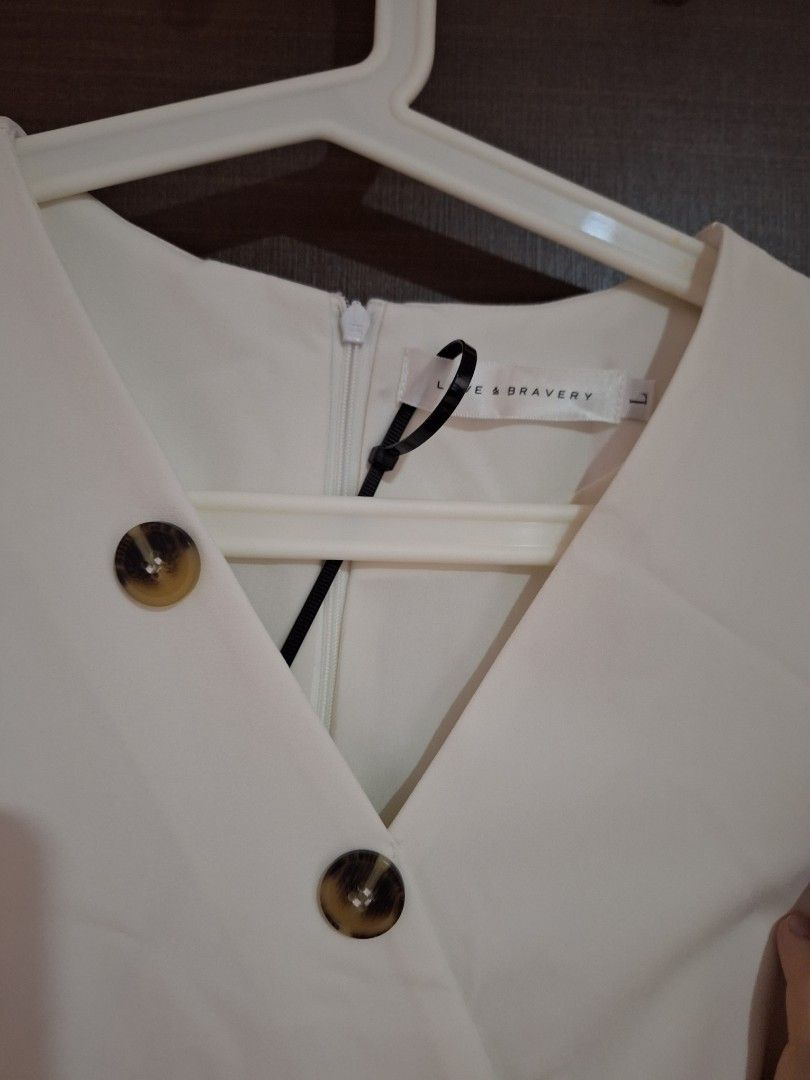 White cape button detail blazer dress outlet