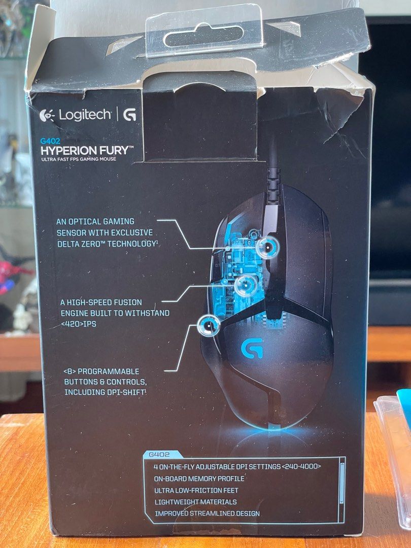 Logitech G402 Hyperion Fury FPs Gaming Mouse PN:810-004118
