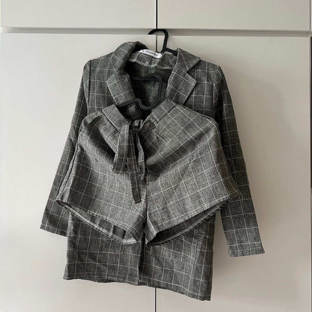 Matching blazer and shorts set hot sale