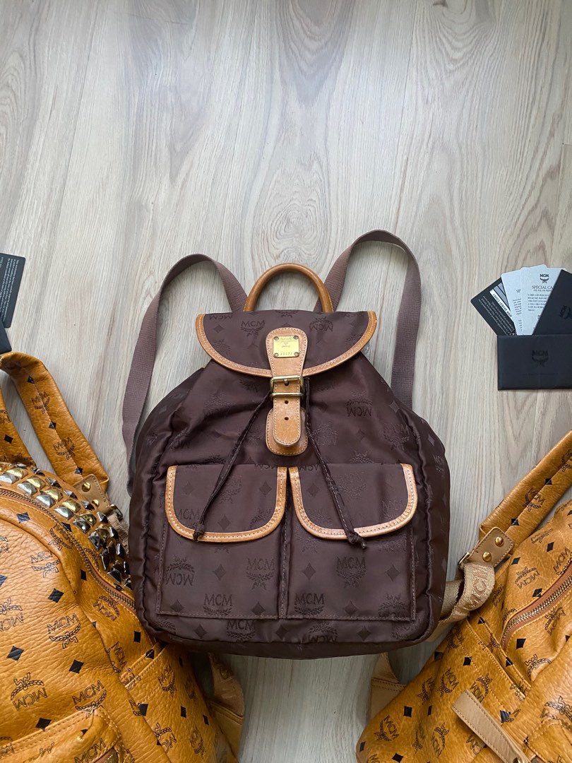Mcm best sale nylon backpack
