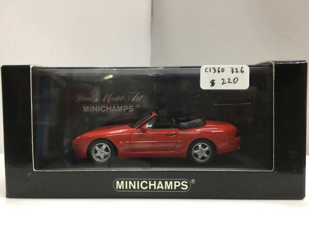 MINICHAMPS 1/43 Porsche 968 Cabriolet 1994 Red (400 062330) (04764)  (C1360-326), 興趣及遊戲, 玩具& 遊戲類- Carousell