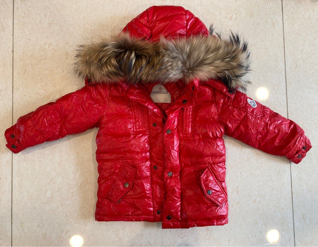 Moncler kids fox fur hoodie down jacket