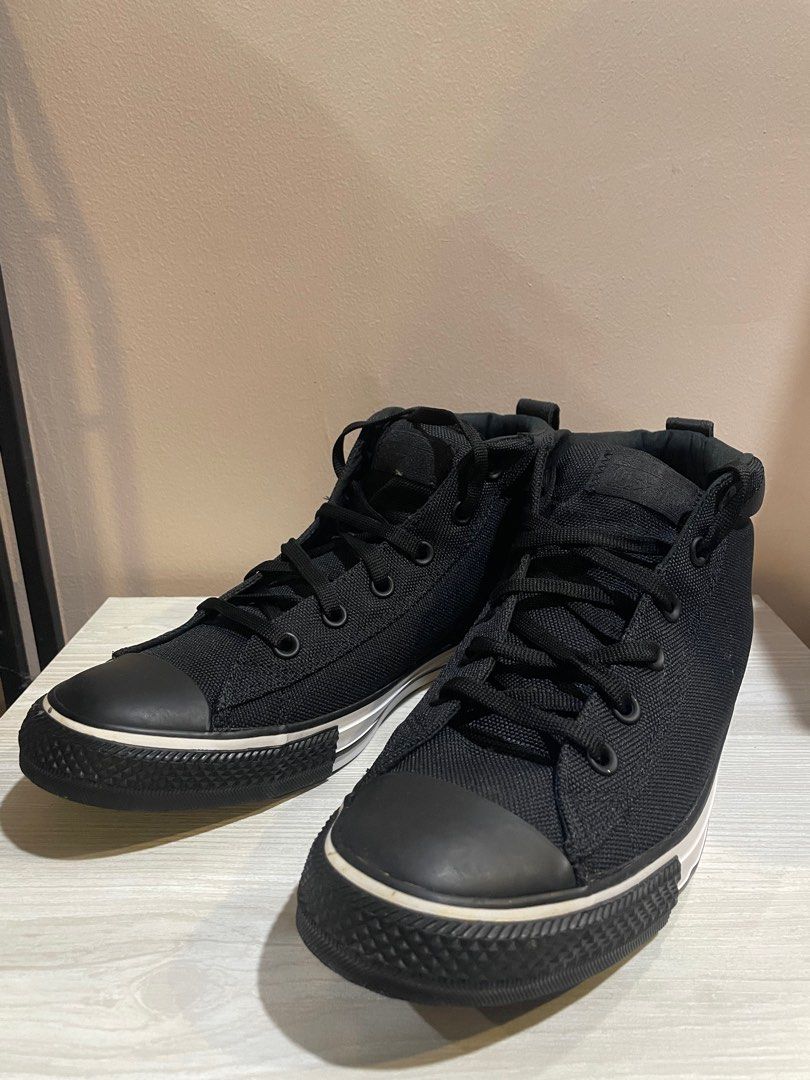 Converse mid cut black hot sale