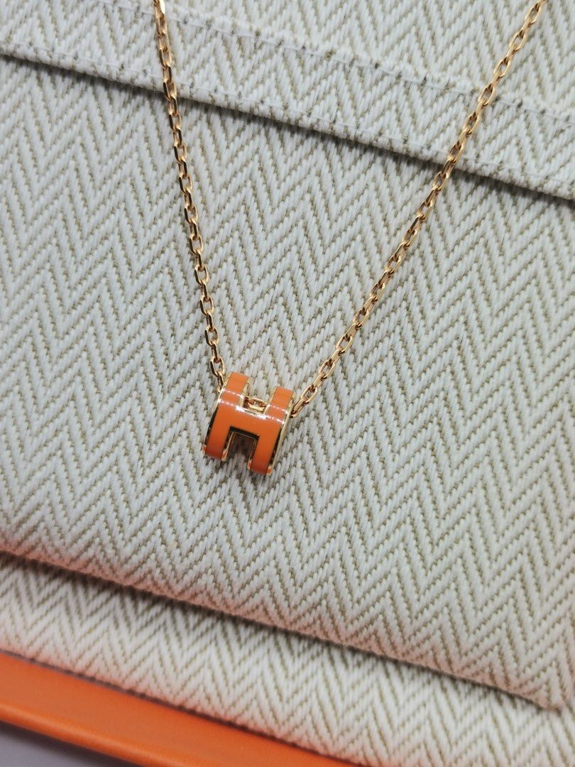Hermès pop top h necklace gold