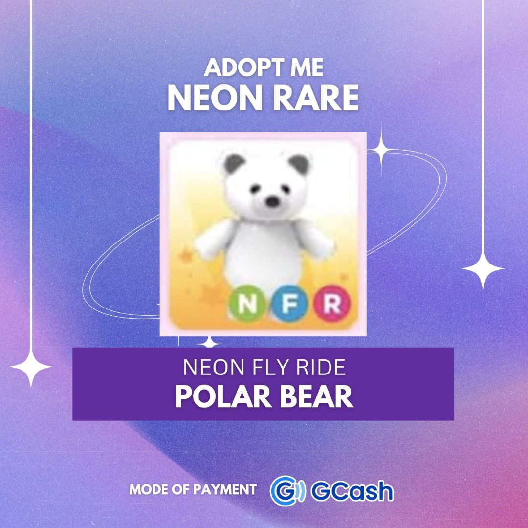 NFR Polar Bear / Neon Polar Bear Adopt Me, Hobbies & Toys, Toys & Games