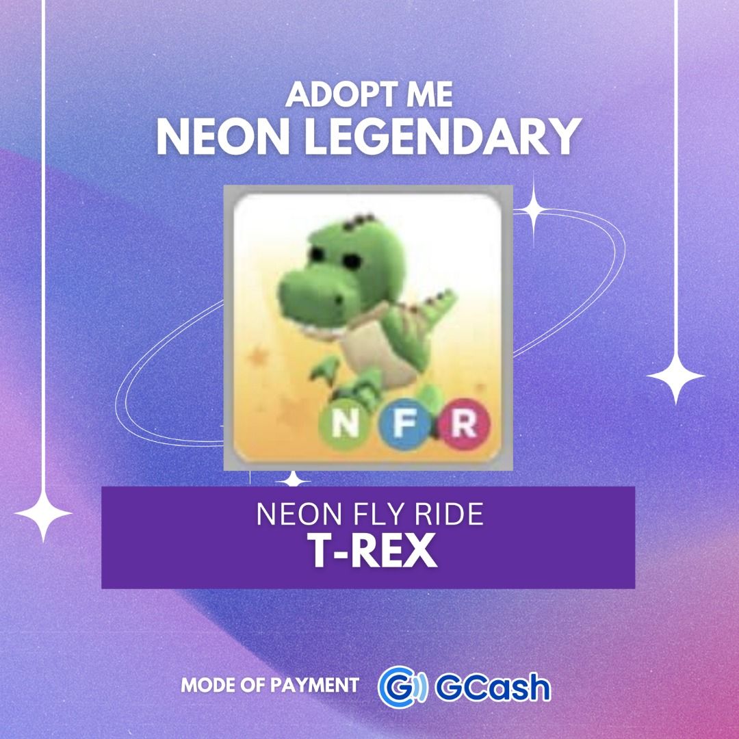 NFR TRex / Neon TRex in Adopt Me, Hobbies & Toys, Toys & Games on