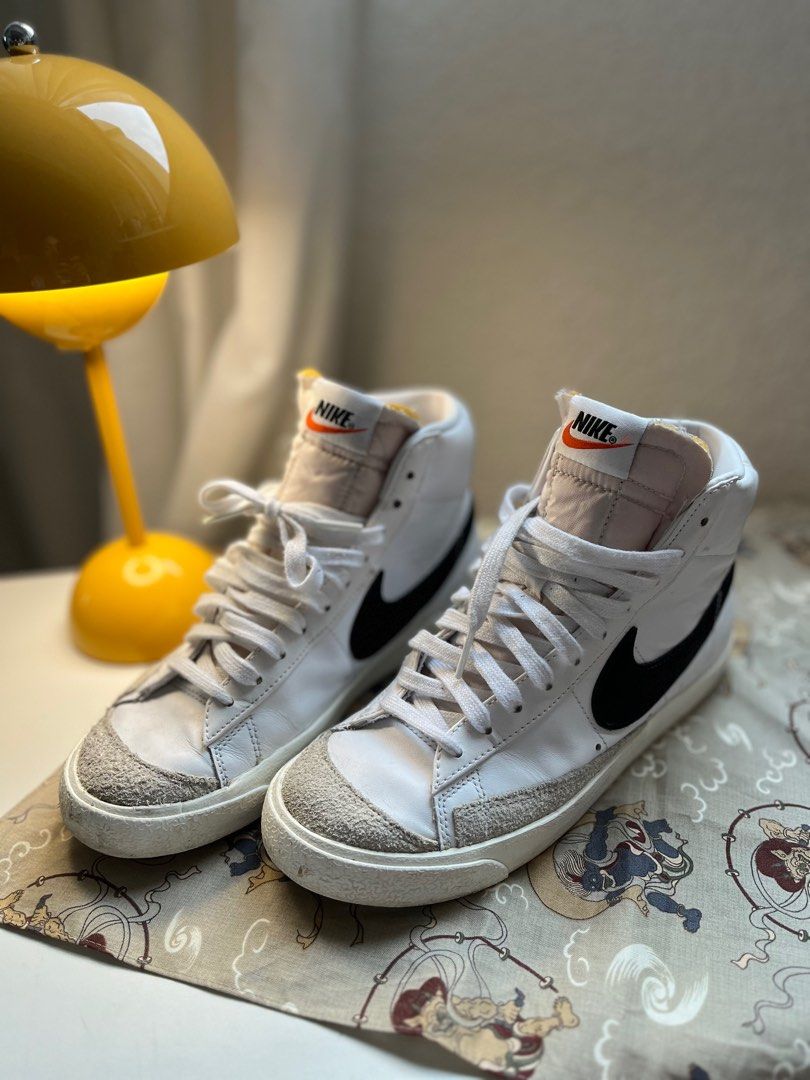 Nike Blazer Mid Trainers Retro 77 in White Black Women s Fashion