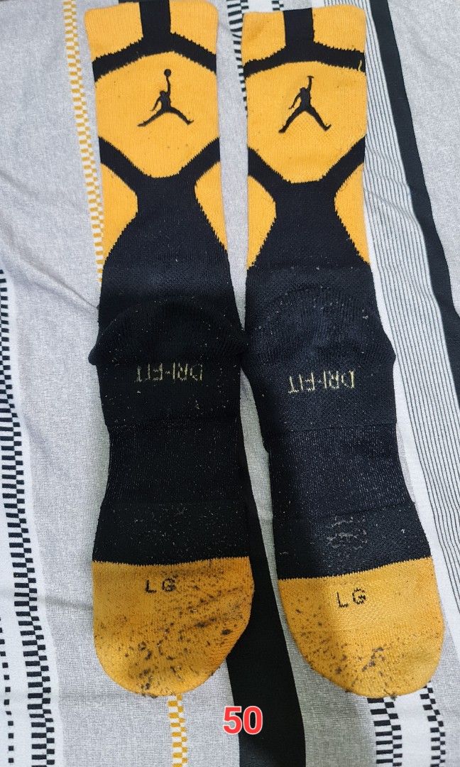 Black and yellow jordan socks top