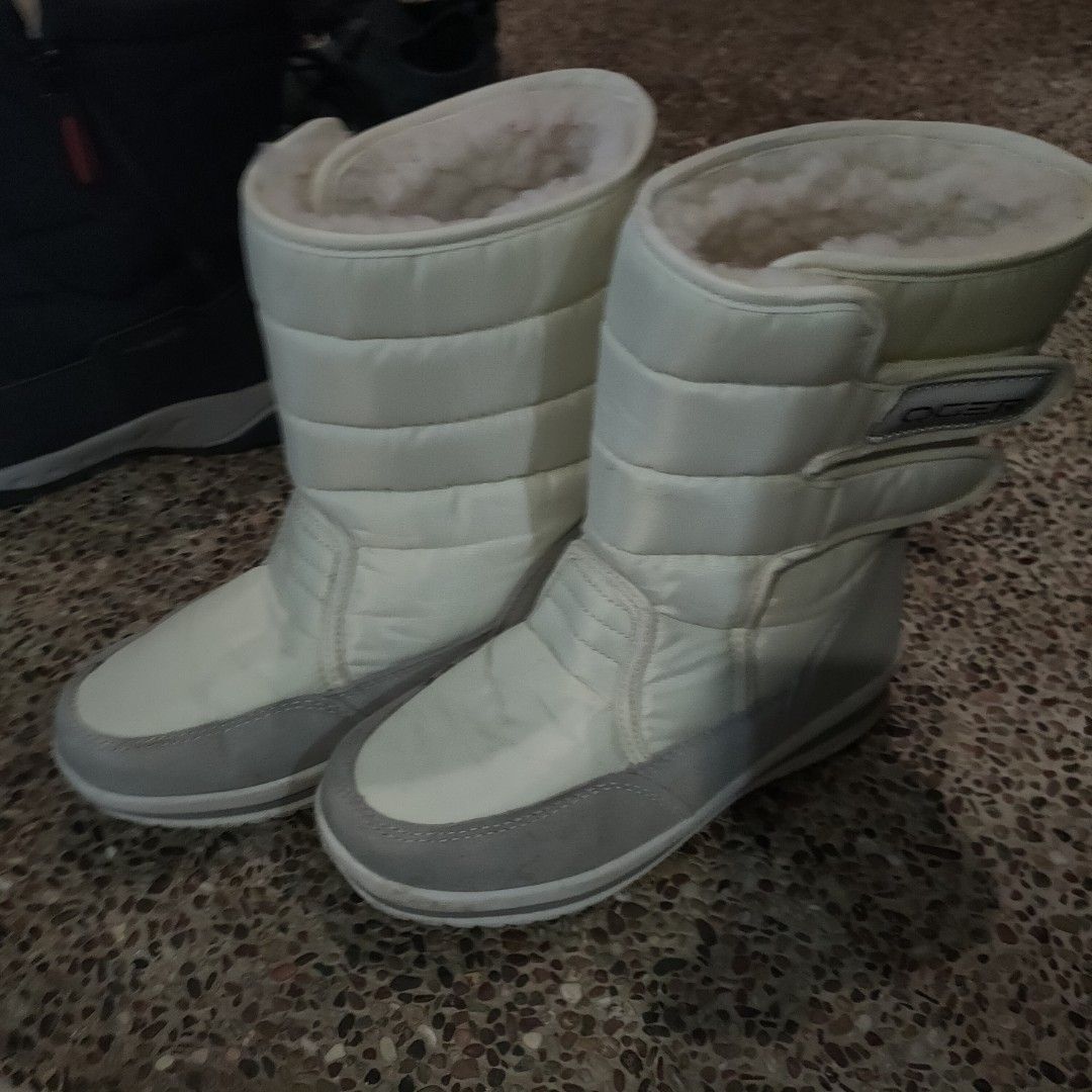 Off White Winter Boots fits 36 with thick socks Women s Fashion