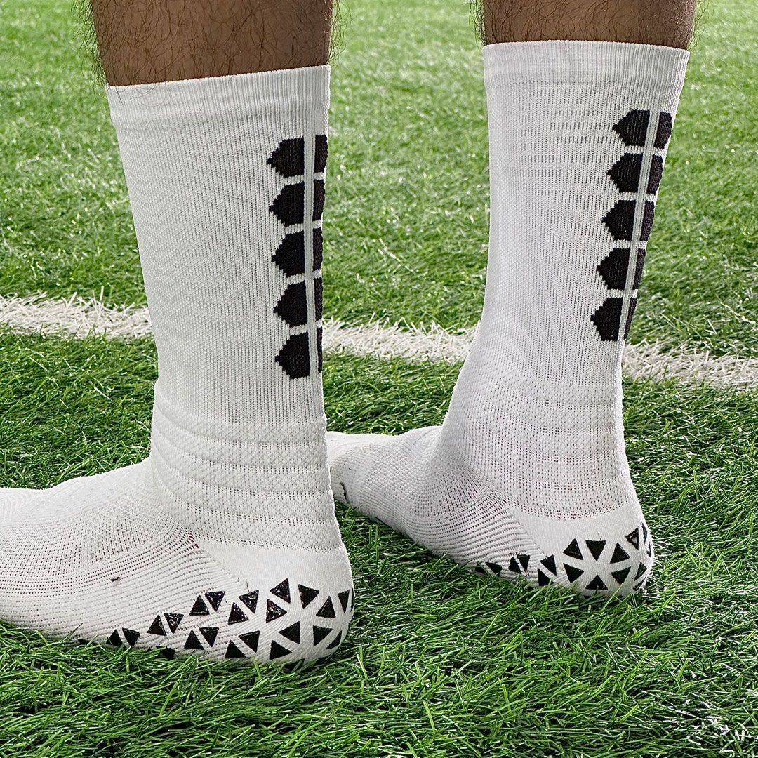 SG LOCAL SELLER] KB Football Anti Slip Grip Socks White