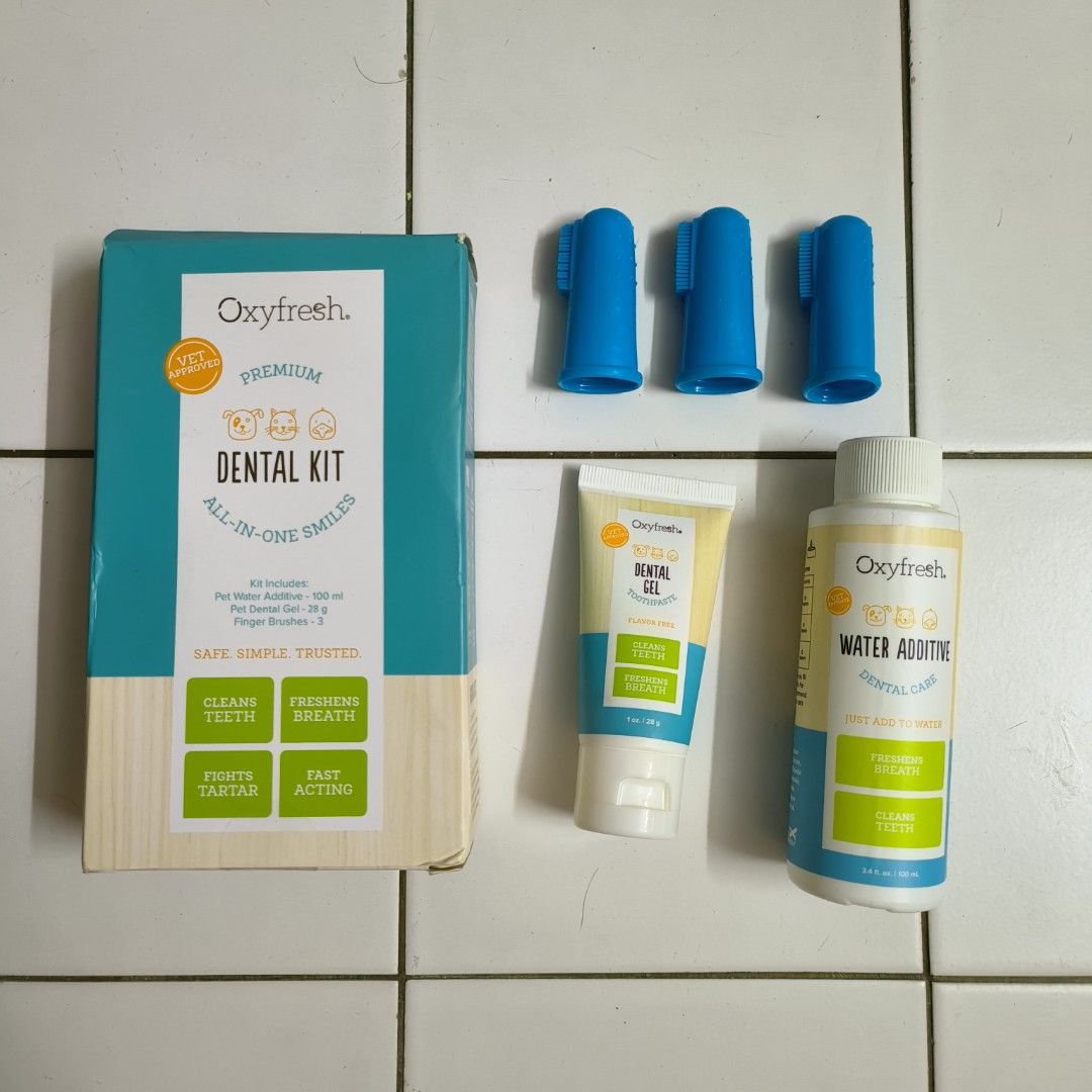 Oxyfresh Pet Cat Dental Kit Alat Jaga Gigi Kucing, Pet Supplies, Health