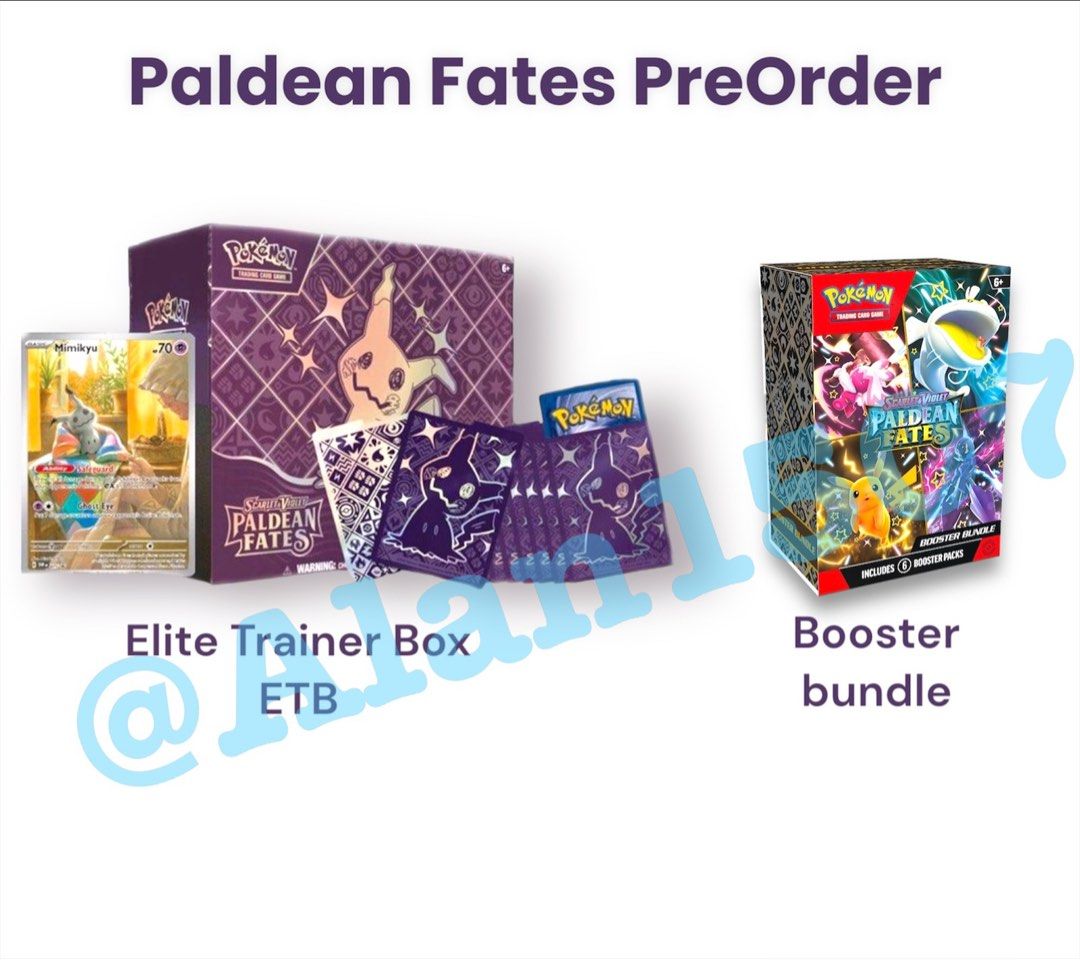 Preorder*Pokemon TCG Scarlet & Violet SV4.5 Paldean Fates Elite trainer box  Etb booster bundle, Hobbies & Toys, Toys & Games on Carousell