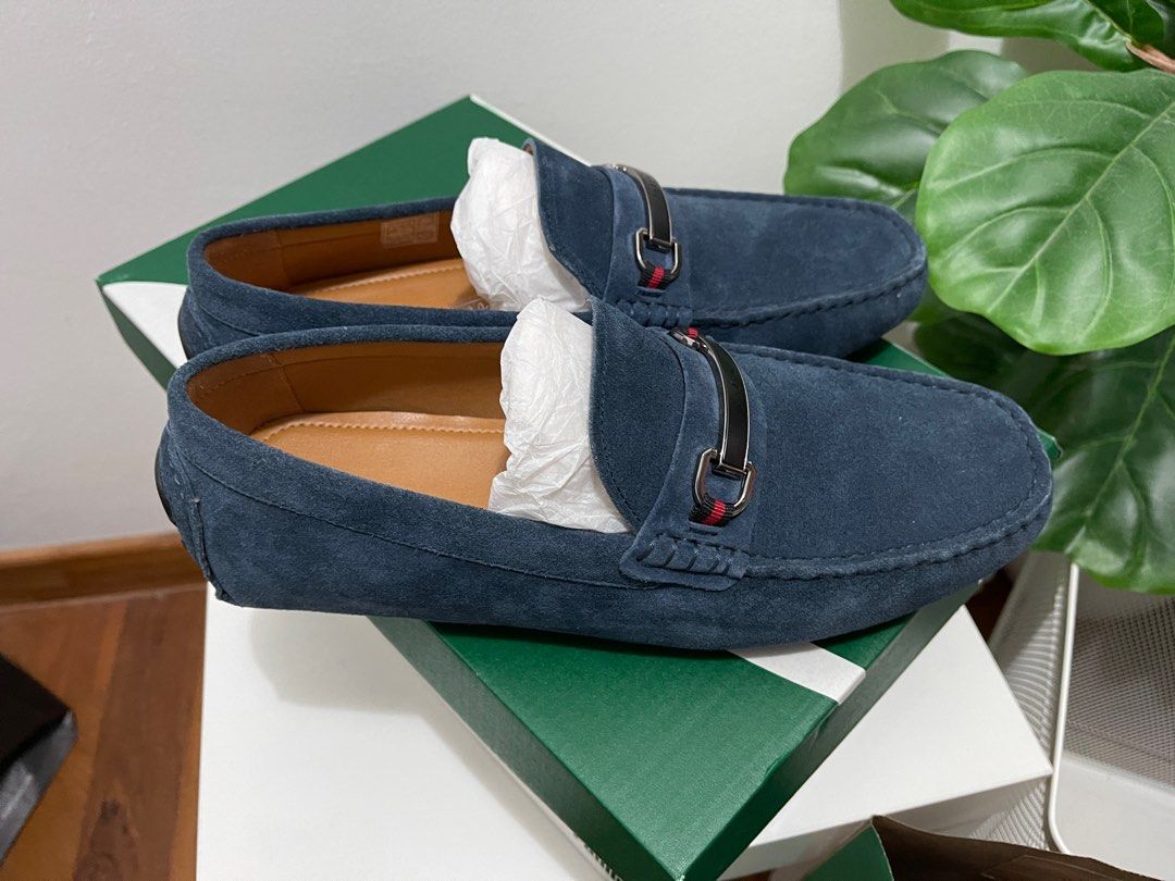 Mens blue sales suede shoes