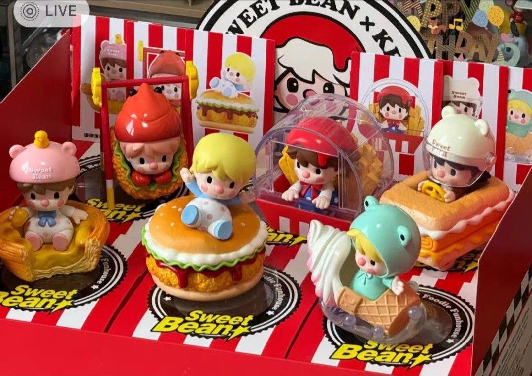 POPMART×KFC Sweet Bean Pop Mart Sweet Bean & KFC Series Blind Box Kawaii Action