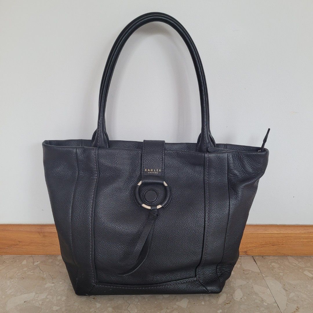 Radley black leather tote bag sale