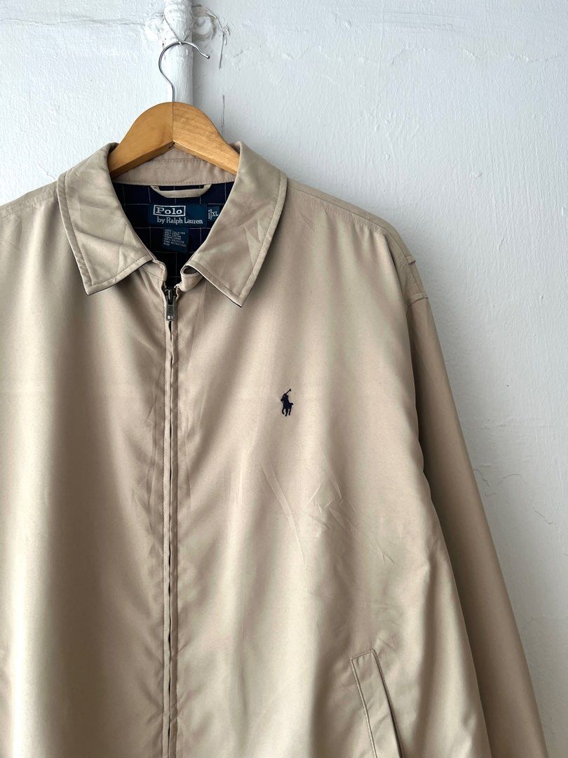 Ralph Lauren Essential Khaki Brown Harrington Jacket Zip Up