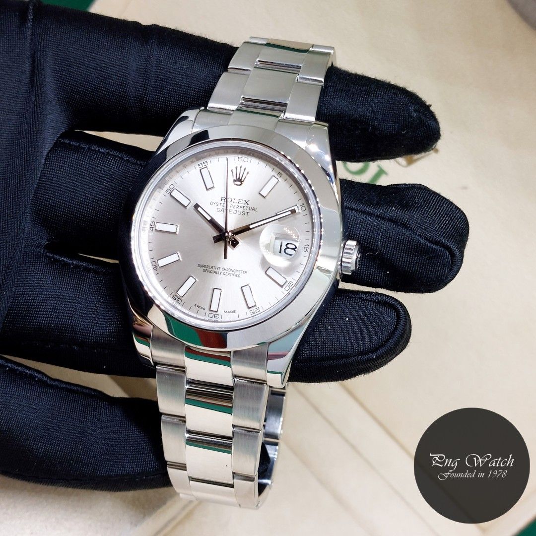 Rolex 41mm Oyster Perpetual Silver Indexes Dial Datejust REF 116300 Feb 2016 2