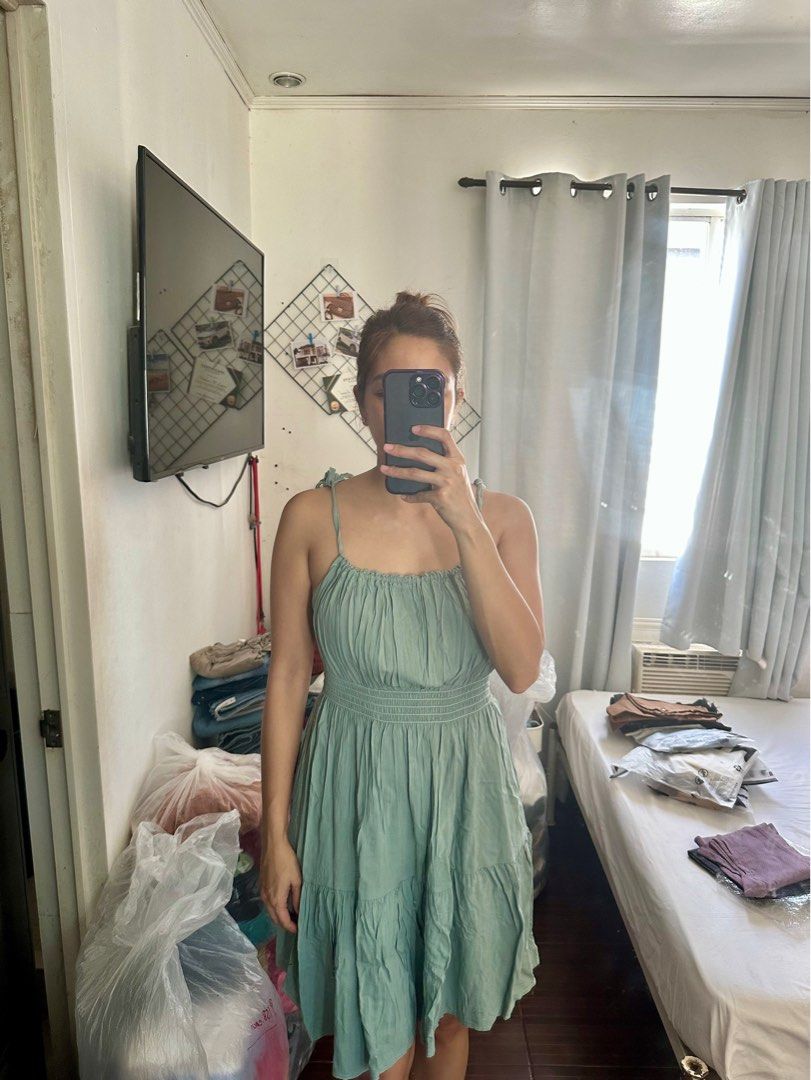 Sage green casual dress on sale