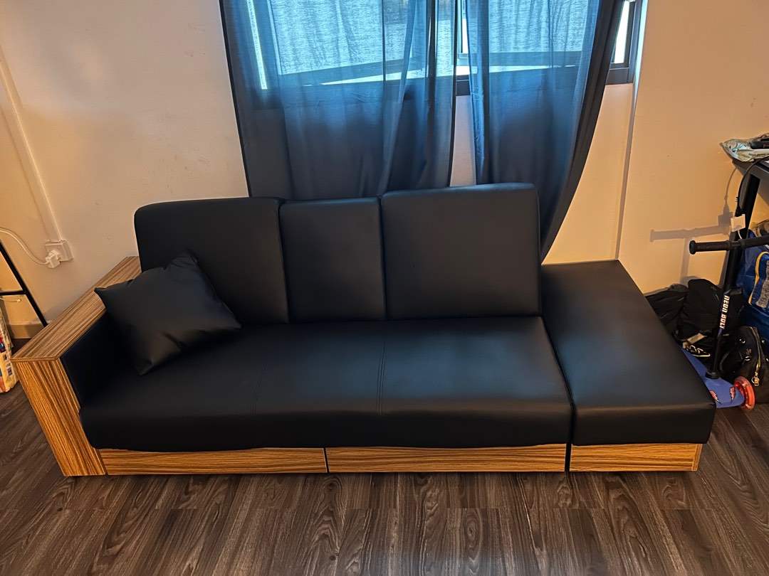 Sarai Storage Sofa Bed in PVC Furniture Home Living Furniture