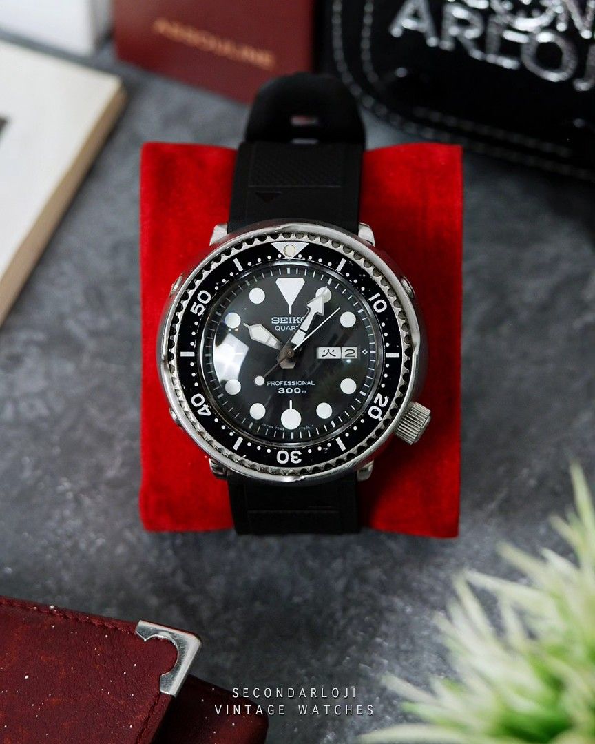 Seiko Tuna Diver Vintage JDM cal 75497010 Quartz Produksi Juny 1980, Fesyen Pria, Jam Tangan di
