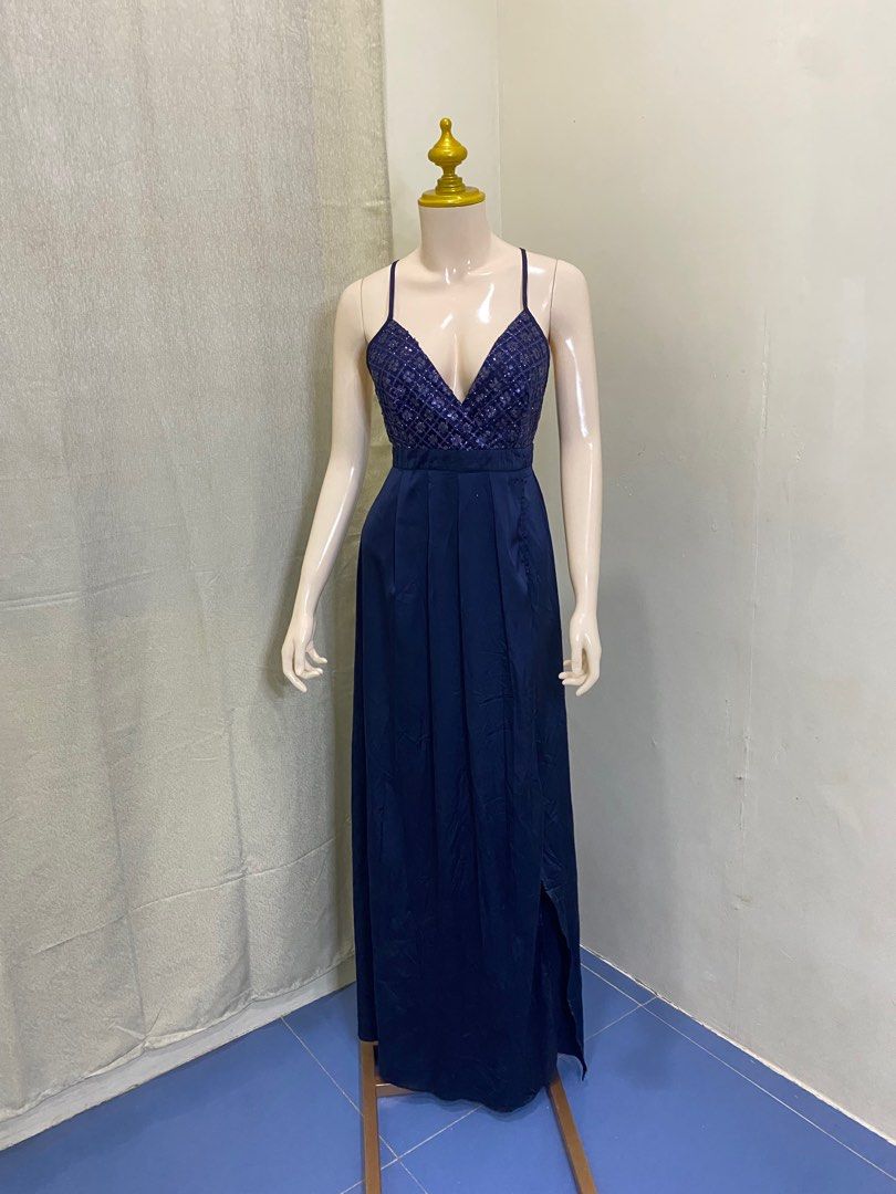 Showpo navy blue dress cheap