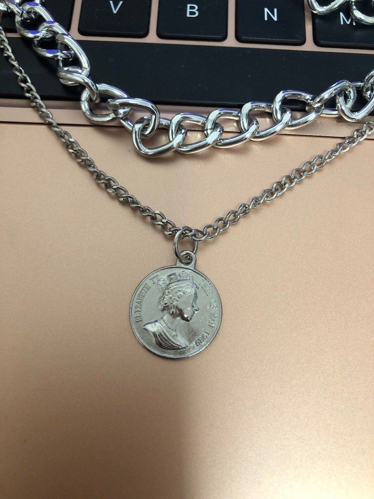 Double necklace new arrivals silver