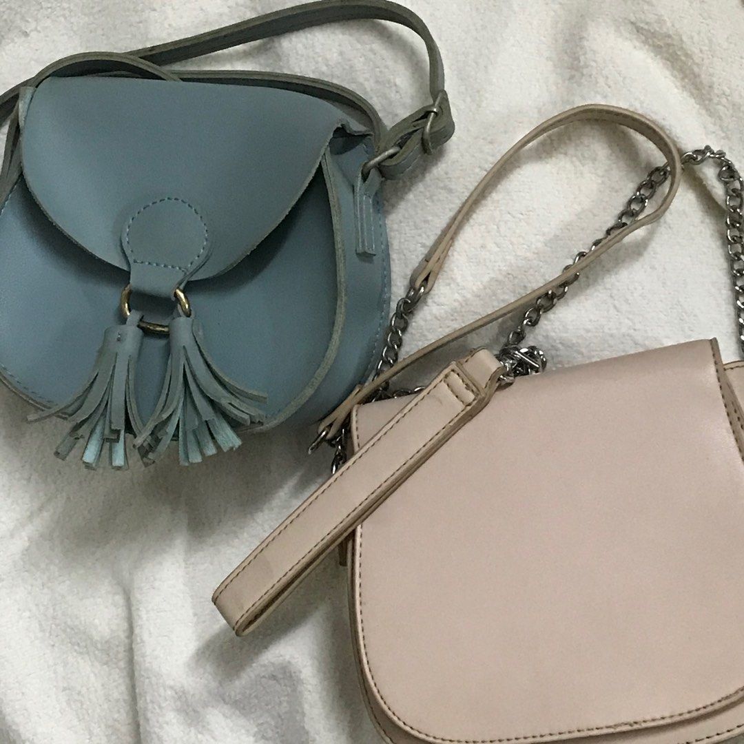 slingbag tas biru dan pink by Miniso