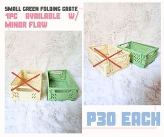 Small Green Folding Crate