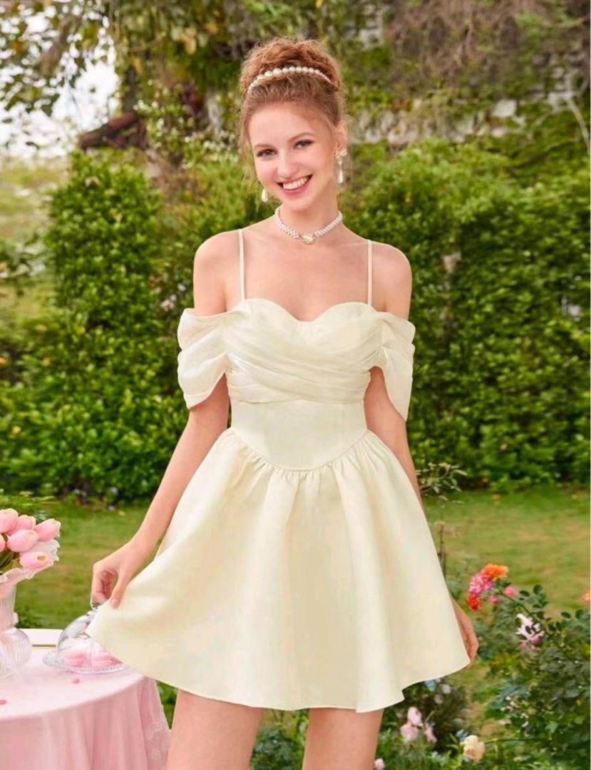 White cold shoulder dress new arrivals