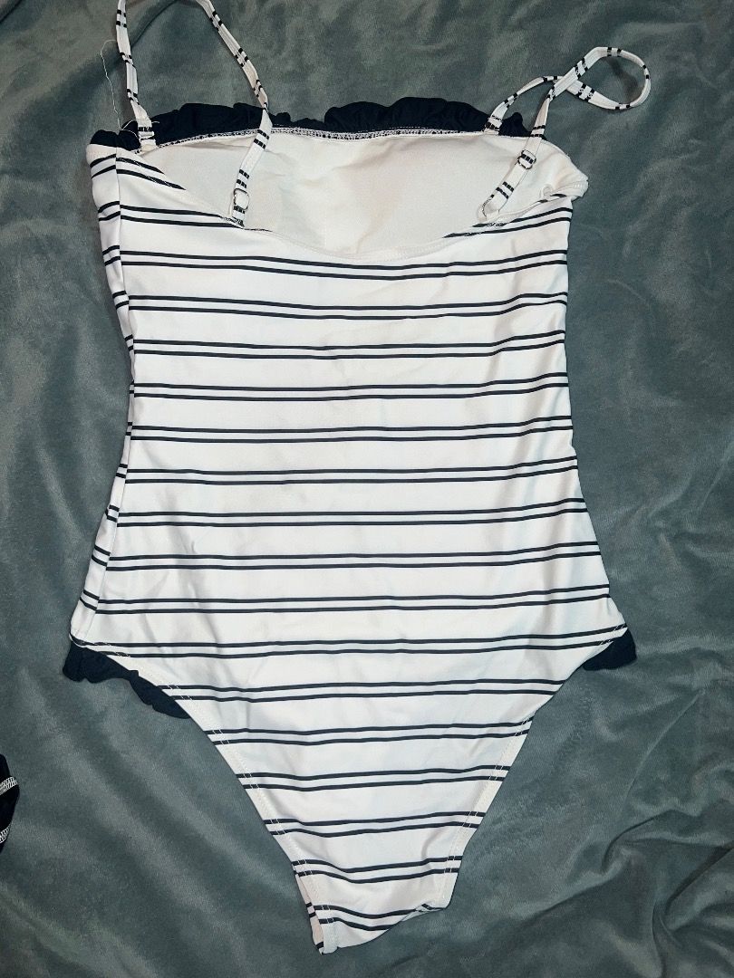 Striped One Piece Swimsuit, Women's Fashion, Swimwear, Bikinis ...