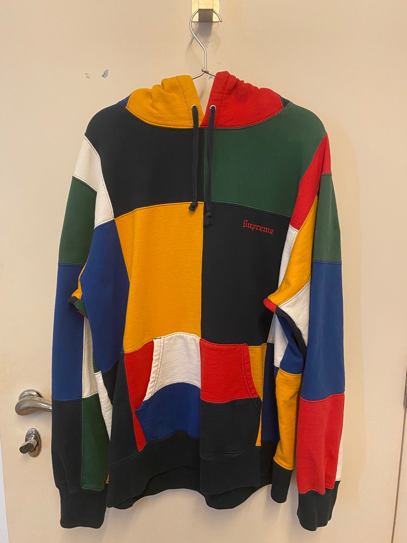 Supreme patchwork hoodie navy 2025