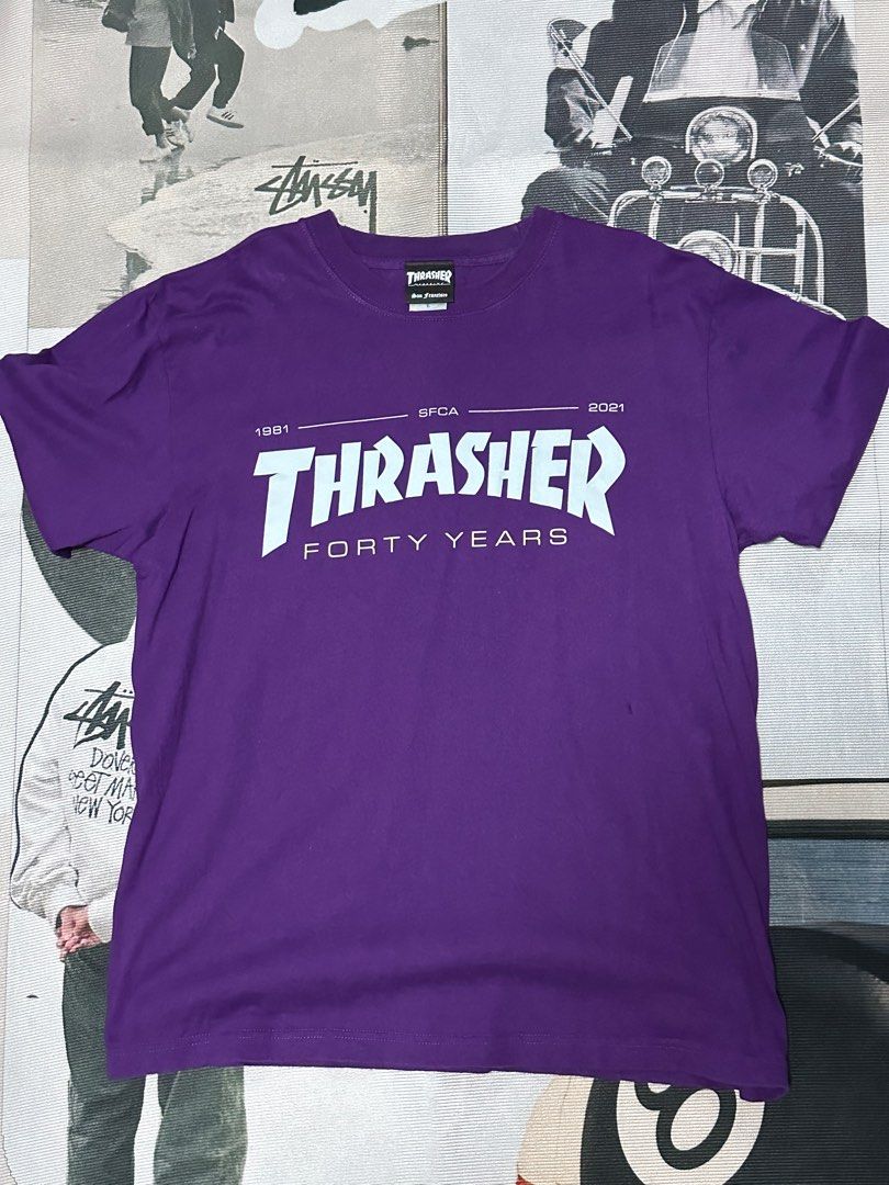 Purple thrasher store sweatshirt