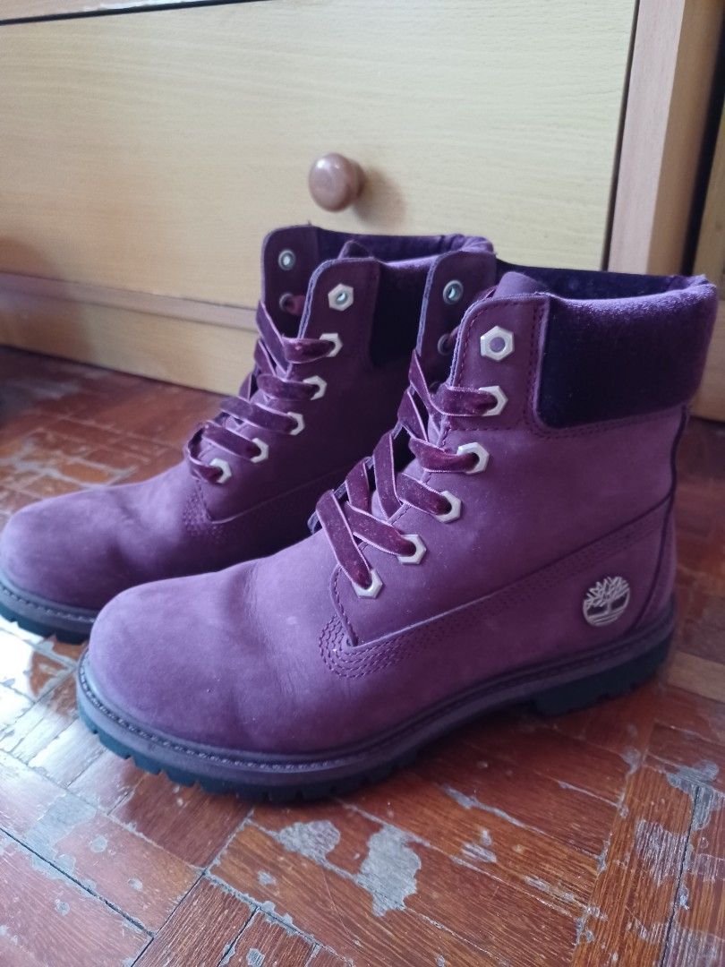 Purple 2025 velvet timberlands