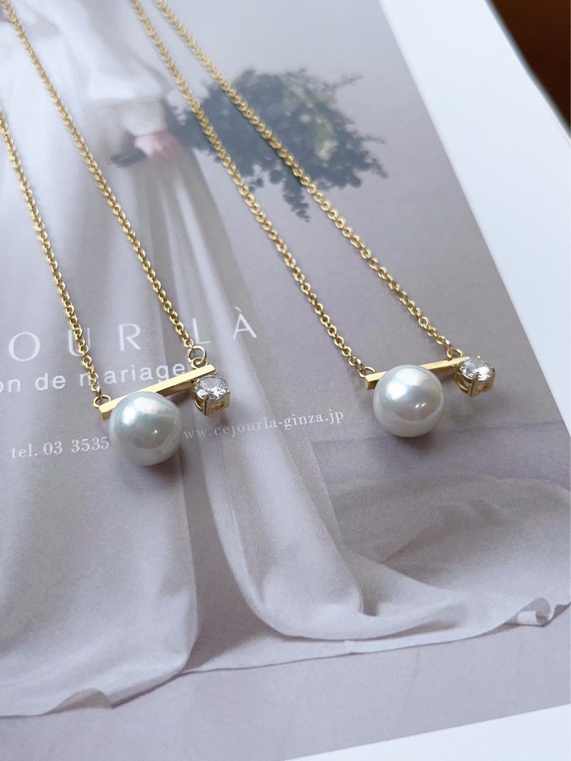 Timeless Freshwater Pearl Necklace White Big Edison Pearl Zircon