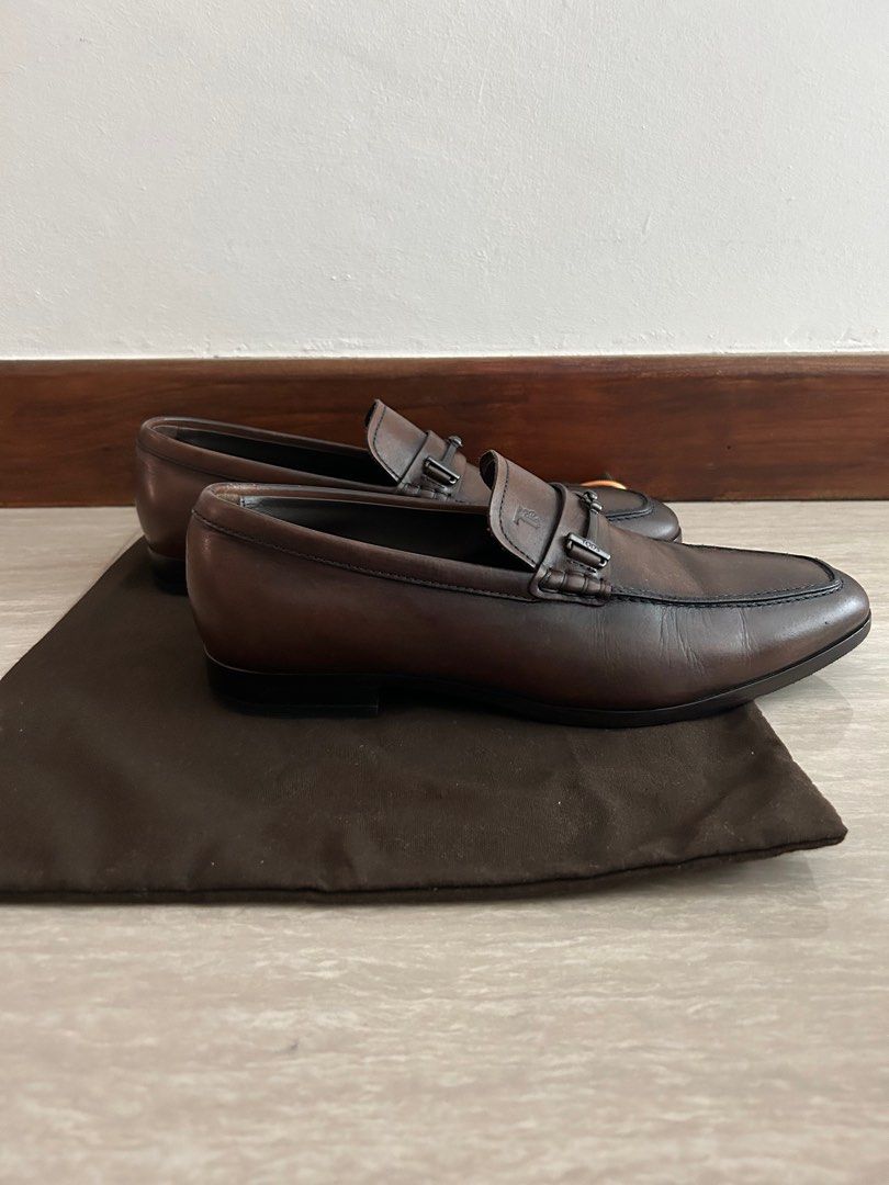 Tod s Men s Doppia T Fine Brown Leather Loafers Men s Fashion