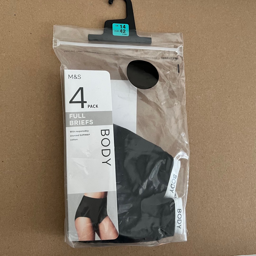 Marks Spencer M S UK14 2PCS 95 Cotton High Waist Panty Full